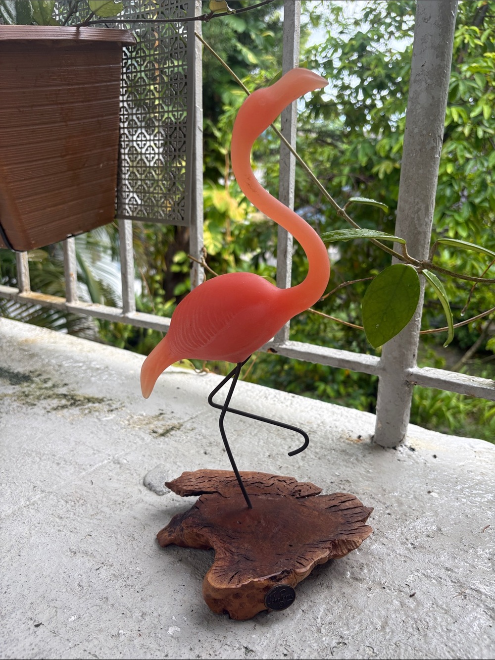 Vintage John Perry signed pink flamingo